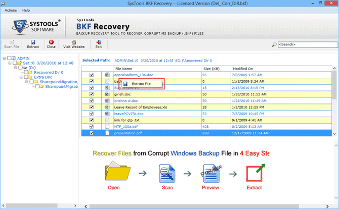perfect bkf file recovery, bkf repair tool, bkf recovery tool, free backup recovery, free ntbackup recovery