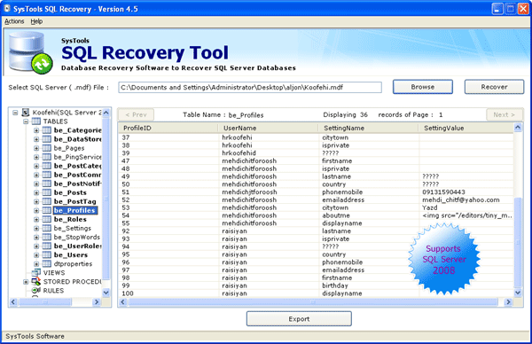 MDF File Recovery 5.5